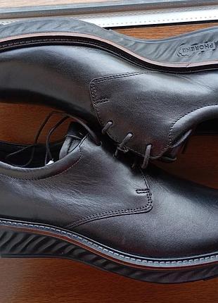Туфли ecco men's st.1 hybrid derby 836404 оригинал новые размер 43 черные натуральная кожа