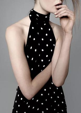 Топ чорний в горох zara new