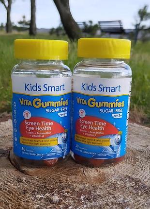 Kids smart® vita, жувальні таблетки для здоров’я очей, без цукру, для дітей старше 3 років