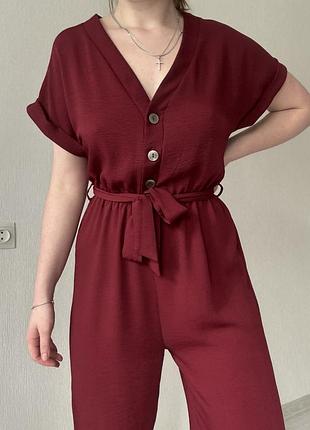 Комбінезон із штанами new look, комбінезон бургунді, марсала, бордо , комбінезон з поясом