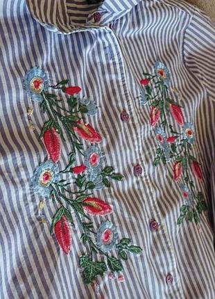 Бавовняна довга сорочка з вишивкою