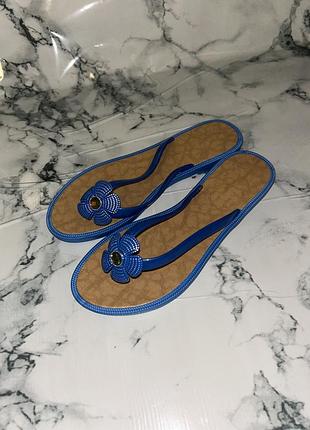 Блакитні ❣️ в’єтнамки 👣 38 розмір жіночі гума літо