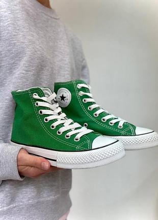 Converse all star green зелені конверси високі чак тейлор