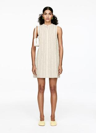 Мини-платье с рюшами из смеси льна и хлопка arket 1290241001