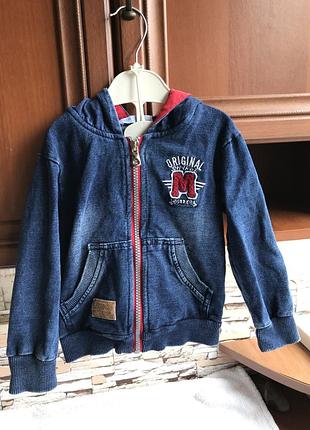 Легенька дитяча джинсовка з капішоном