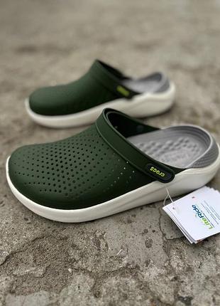Чоловічі стильні крокси crocs literide army green