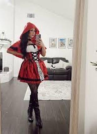 Карнавальний рольовий костюм червоної шапочки плаття сукня хеллоуїн halloween