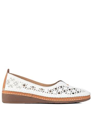 Туфли женские белые летние на платформе и танкетке на каждый день 2683т-а