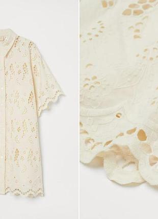 Бавовняна сукня сорочка кроше h&m