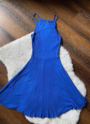 Сукня рубчик літня синя блакитна