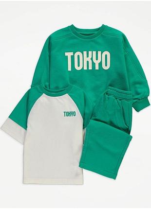 Комплект трійка на флісі для хлочика george велика британія світшот, футболка і штани