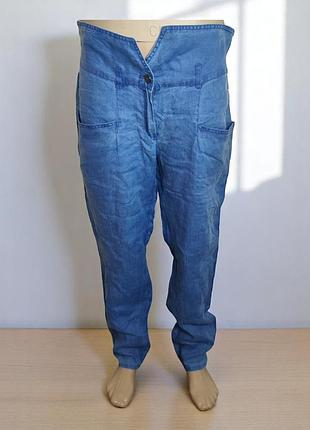 Льняные брюки mango casual, размер 38