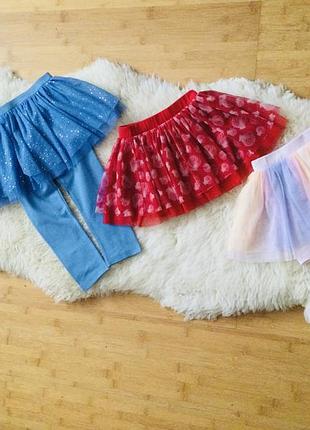 98-104 рост lupilu пышные юбки с прикрепленными леггинсами и шортиками с блестками. от немецкого