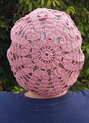 Летний берет. пыльная роза