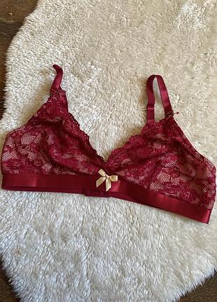 Бюстгальтер мереживо бордовий