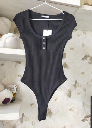 Боди футболка в рубчик s m zara