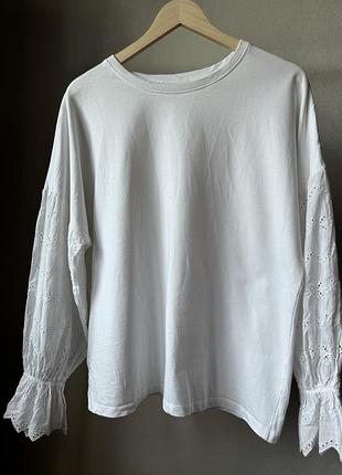 Білий світшот блуза лонг