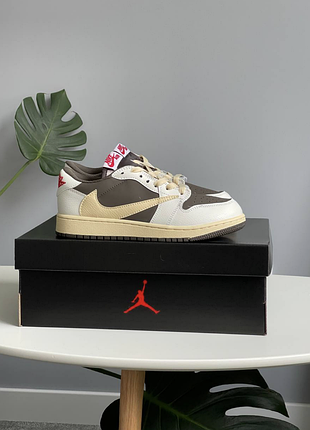 Кроссовки nike jordan 1 retro low x travis scott low og "reverse mocha” унисекс | размеры 36–45