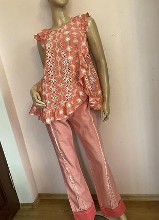 Хлопковая романтичная блузка- прошва / s/ brend river island