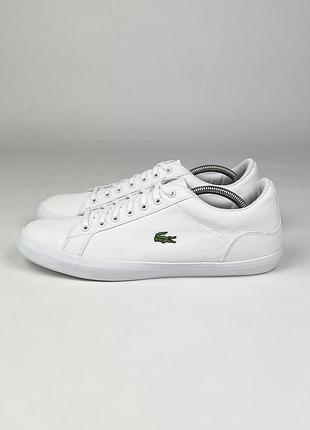Кросівки / кеди lacoste lerond bl 2 оригінал білі чоловічі легкі тканина розмір 44.5