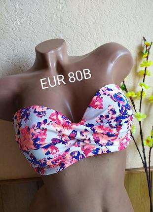 Верх купальника бандо в квітковий принт h&m, eur 80b