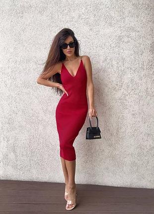 ❗️ 7 кольорів ❗️ жіноча вʼязана сукня на ланцюжках бретельках літнє плаття з декольте