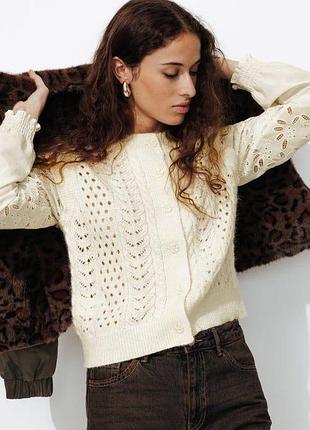 Promod sezane zara вишиванка кардиган светр