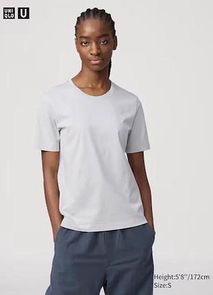 Футболка uniqlo із серії u свiтло-сiра supima® cotton