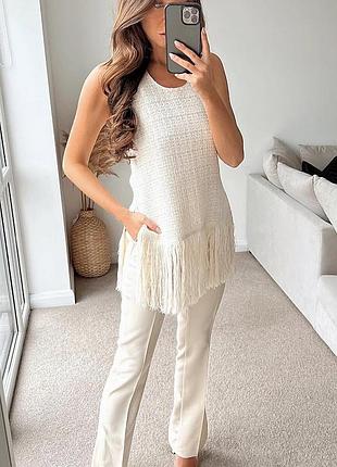 Шикарний молочна майка s, m zara