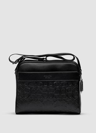 Сумка чоловіча  coach crossbody in signature canvas grey