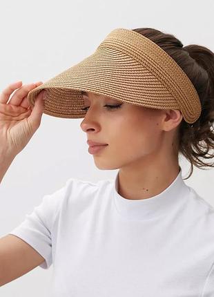 Кепка козирок солом'яний бежевий коричневий