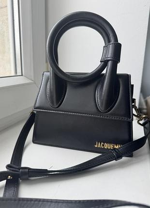 Продаю чорну шкіряну сумку jacquemus оригінал!