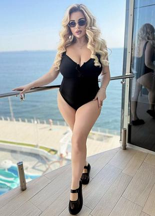 Цельный купальник с бантом 48-58 р-р