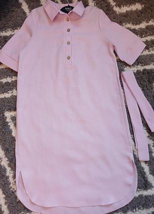 Лляна сукня з поясом