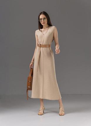 Бежева сукня з преміальної пряжі