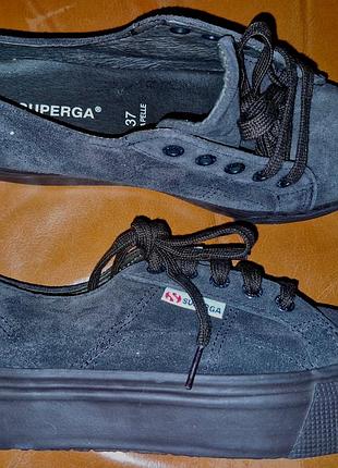 Коричневые кеды замша superga р37 новые