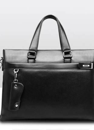 Мужская кожаная коричневая деловая офисная сумка для документов мужской чоловічий портфель7 фото