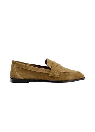 Шкираяни лоферы на низком ходу zara original spain new collection