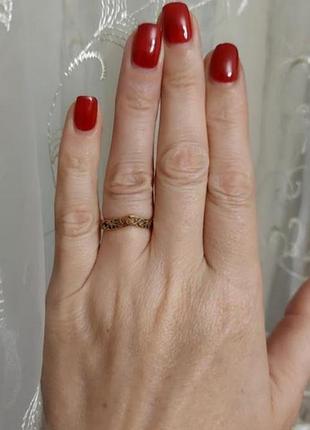 Медаль 18размер кольца ажурная кольцо медзолото4 фото