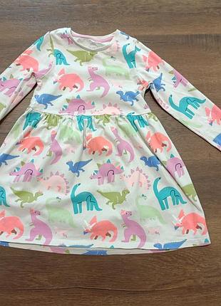 Детское платье m&amp;s с динозаврами, б/у