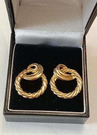 Серьги винтажные золотой тон