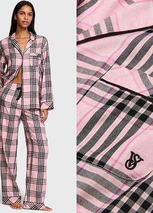 Фланелева піжама рожева victoria’s secret