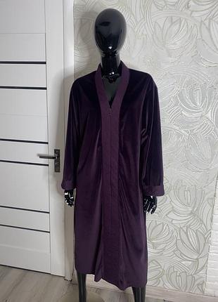 Велюровий халат на змійці халат дуже великого розміру батал shapely figures, xxxxl