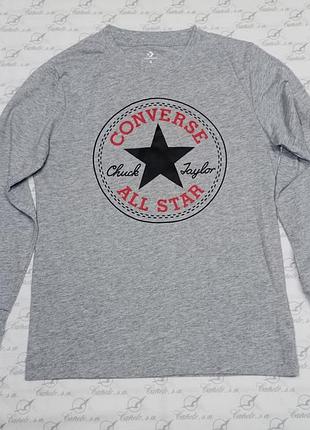 Детская серая футболка с длинным рукавом converse размер s на 8-10 лет 128-132 см рост
