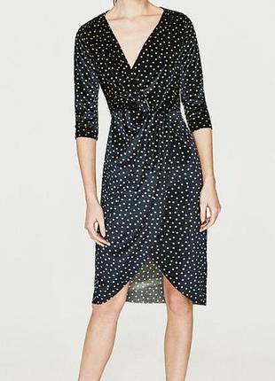 Велюровое платье zara в горошек в идеальном состоянии