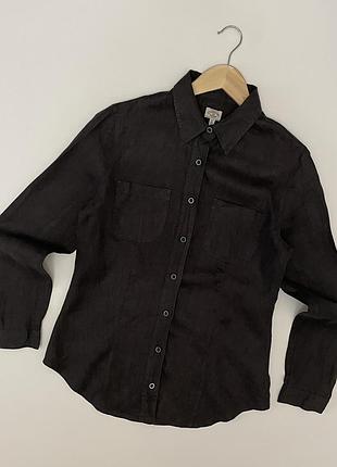Armani jeans рубашка женская 100% лен серо-коричневого цвета, размер 42