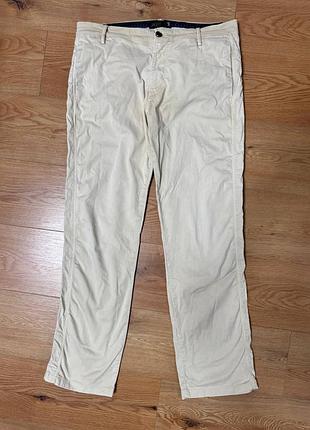 Брюки брюки мужские бежевые широкие regular, размер xl