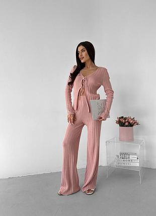 Рожевий літній костюм з преміальної пряжі