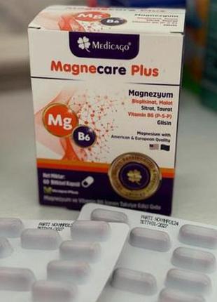 Magnecare plus - комплекс магния 60 капсул.