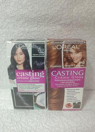 L'oreal paris casting creme gloss краска для волосся 100 - 210 чорний перламутровий 643 фундук